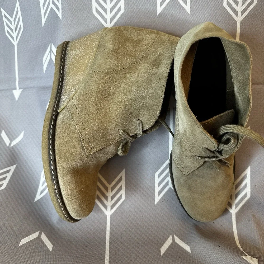 J. Crew Women's‎ Suede Leather McAllister Wedge Boots Sz 7 Sand Lace Up EUC $199